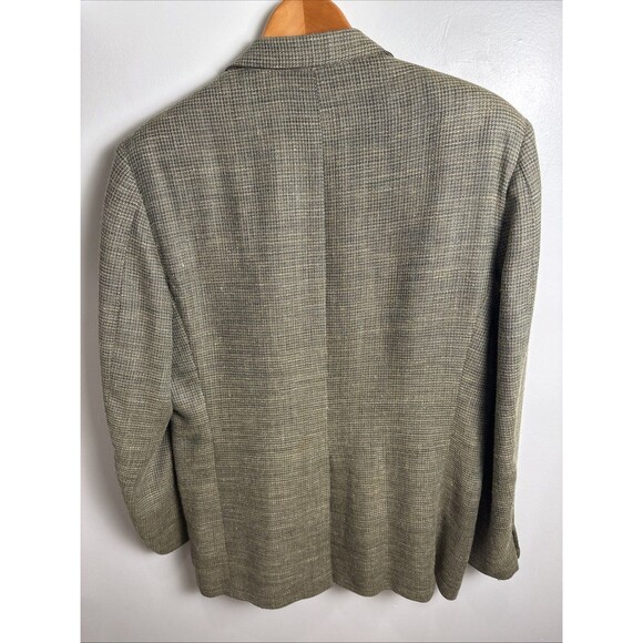 HICKEY FREEMAN WOOL SILK LINEN TAN SPORT COAT Sz 42L Single Breast Two Button - Picture 5 of 15